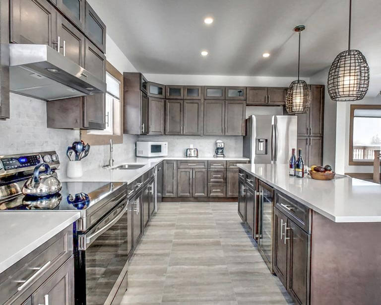Clean, modern kitchen with island